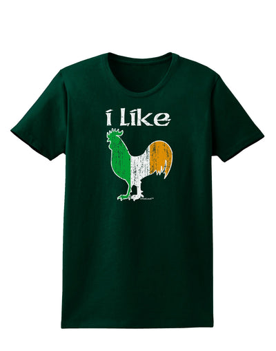 I Like Irish Rooster Silhouette Womens Dark T-Shirt by TooLoud-Womens T-Shirt-TooLoud-Forest-Green-Small-Davson Sales