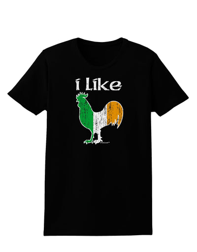 I Like Irish Rooster Silhouette Womens Dark T-Shirt by TooLoud-Womens T-Shirt-TooLoud-Black-X-Small-Davson Sales