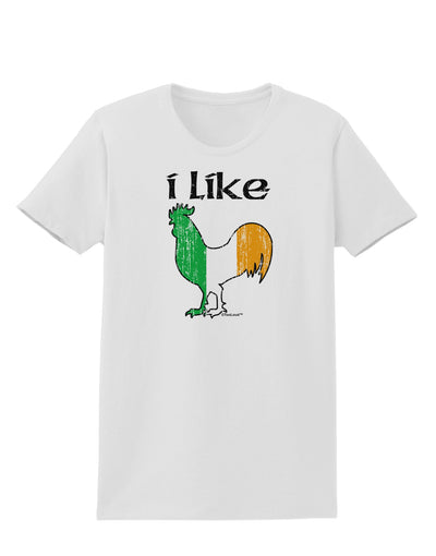 I Like Irish Rooster Silhouette Womens T-Shirt by TooLoud-Womens T-Shirt-TooLoud-White-X-Small-Davson Sales