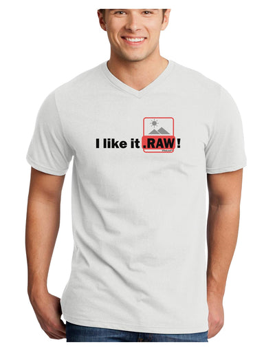 I Like It RAW Adult V-Neck T-shirt-Mens V-Neck T-Shirt-TooLoud-White-Small-Davson Sales