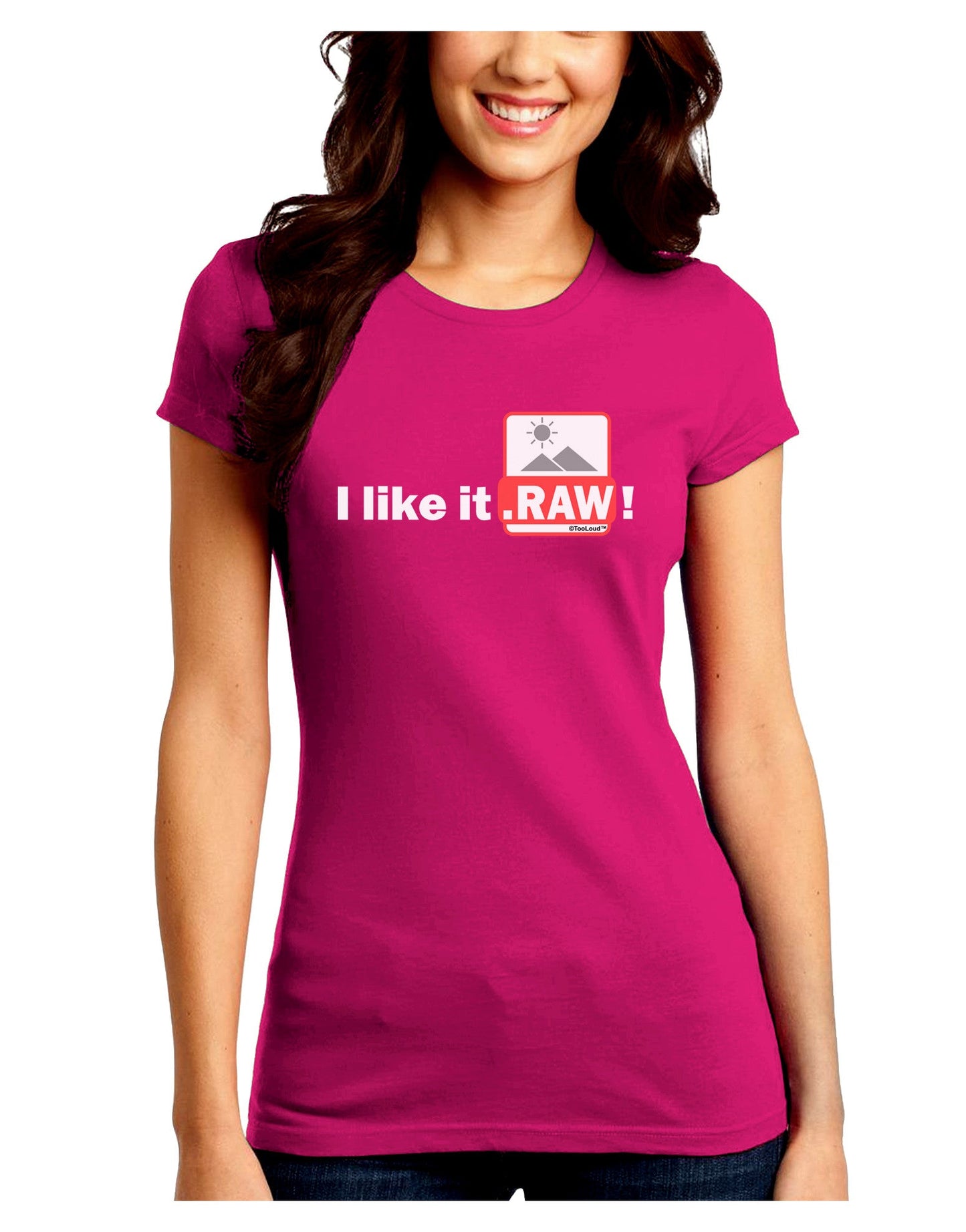 I Like It RAW Juniors Petite Crew Dark T-Shirt-T-Shirts Juniors Tops-TooLoud-Hot-Pink-Juniors Fitted Small-Davson Sales