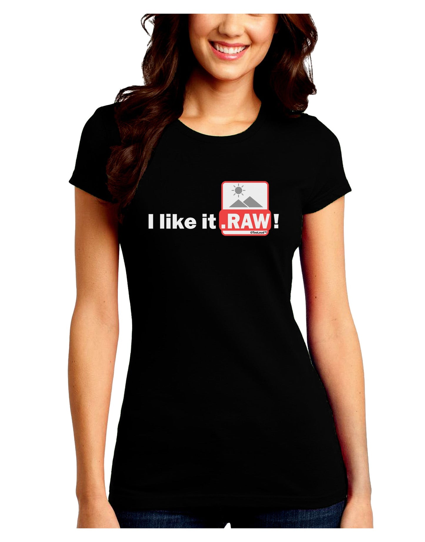 I Like It RAW Juniors Petite Crew Dark T-Shirt-T-Shirts Juniors Tops-TooLoud-Black-Juniors Fitted Small-Davson Sales