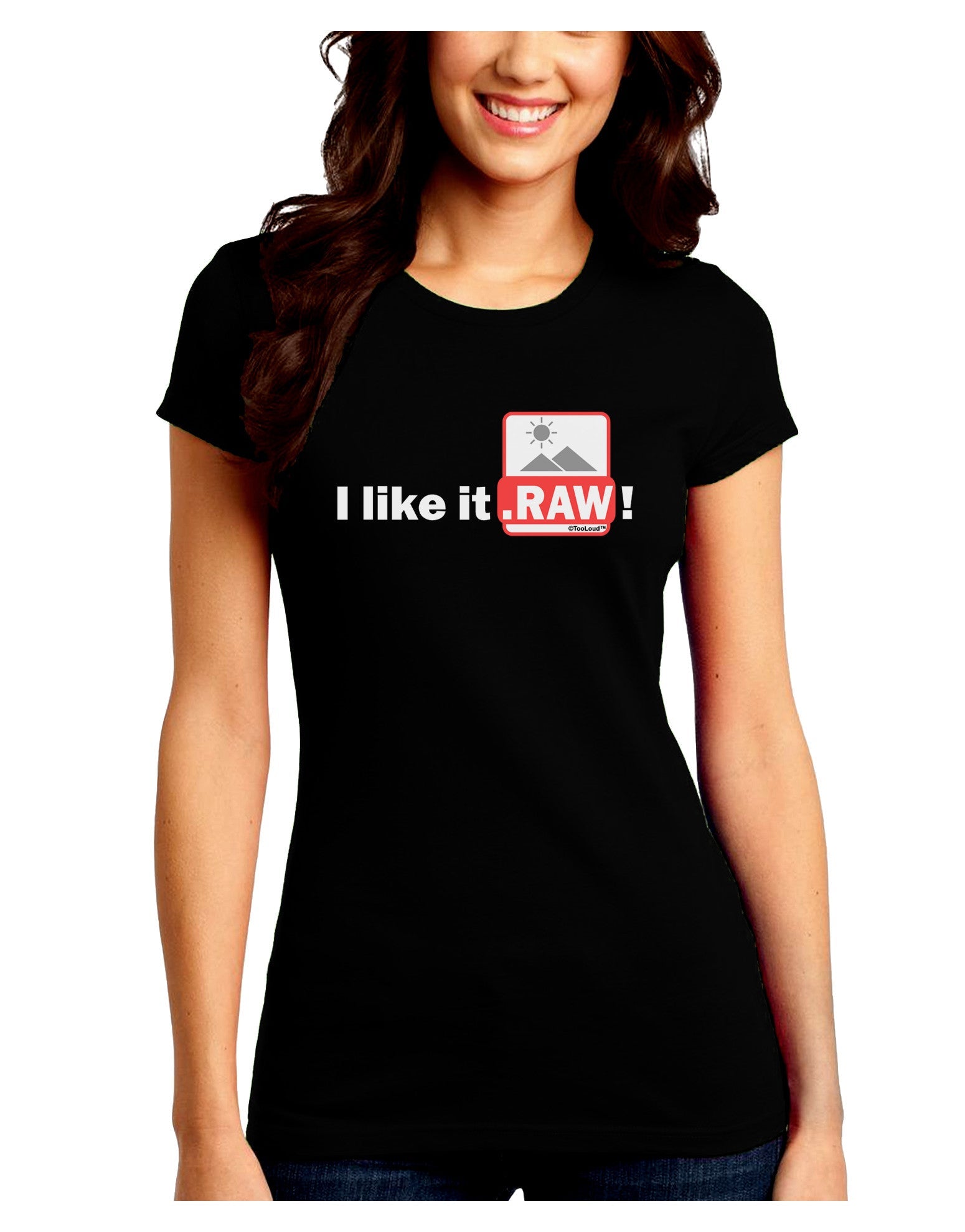 I Like It RAW Juniors Petite Crew Dark T-Shirt-T-Shirts Juniors Tops-TooLoud-Black-Juniors Fitted Small-Davson Sales