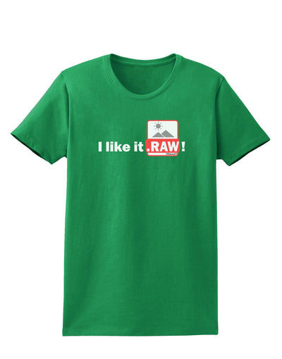 I Like It RAW Womens Dark T-Shirt-TooLoud-Kelly-Green-X-Small-Davson Sales