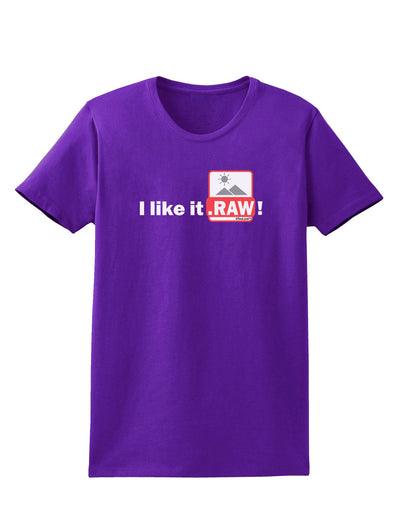 I Like It RAW Womens Dark T-Shirt-TooLoud-Purple-X-Small-Davson Sales