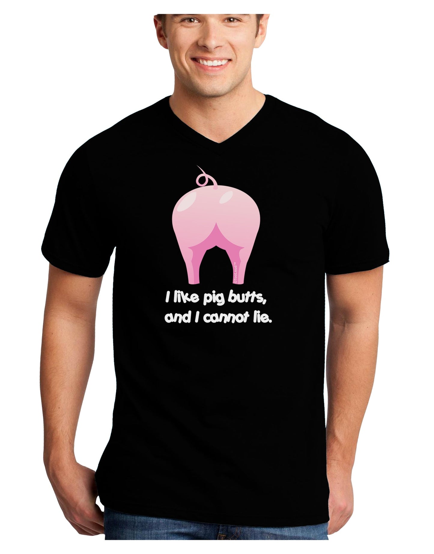 I Like Pig Butts - Funny Design Adult Dark V-Neck T-Shirt by TooLoud-Mens V-Neck T-Shirt-TooLoud-Black-Small-Davson Sales