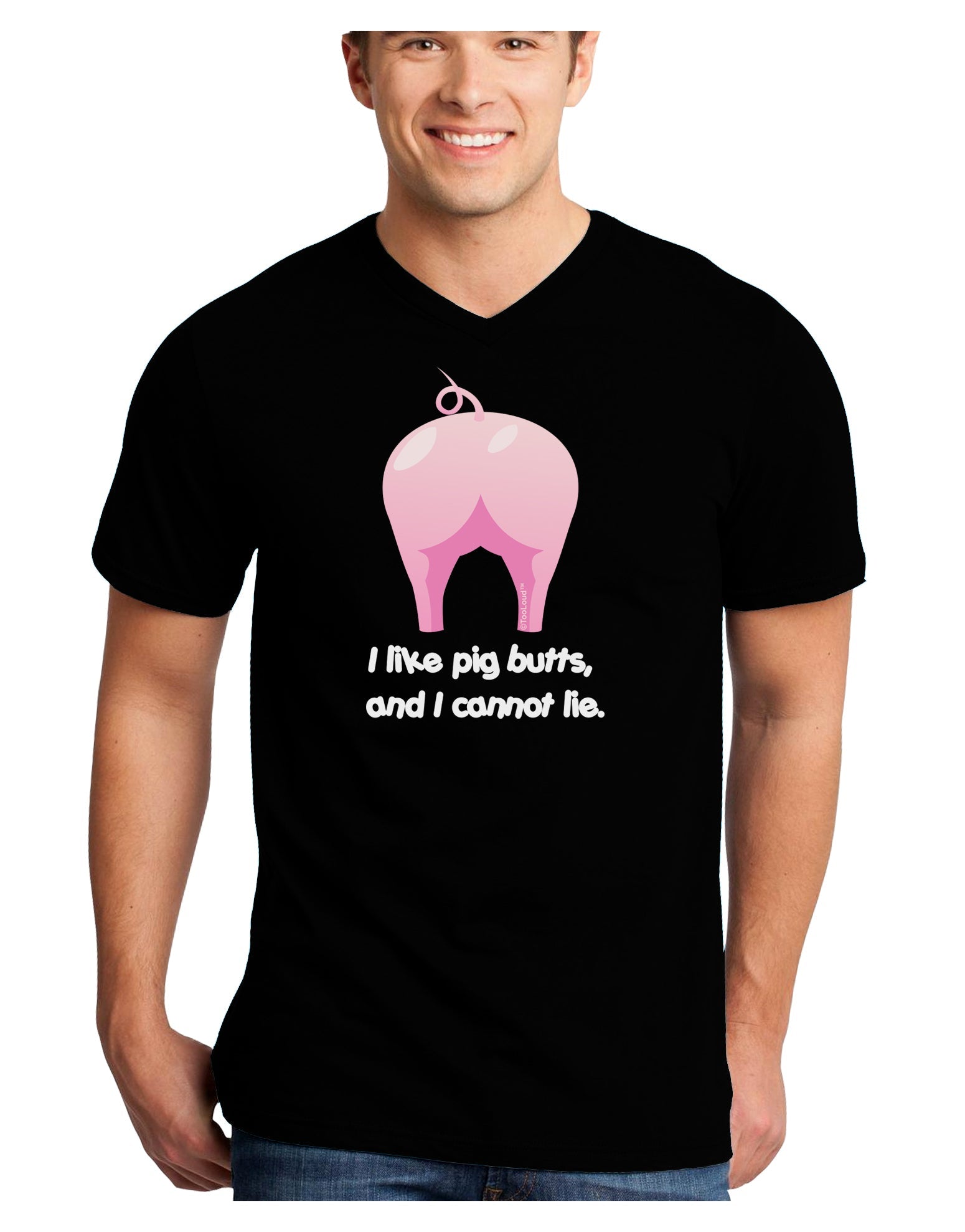 I Like Pig Butts - Funny Design Adult Dark V-Neck T-Shirt by TooLoud-Mens V-Neck T-Shirt-TooLoud-Black-Small-Davson Sales