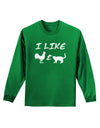 I Like Rooster & Cat Silhouette Adult Long Sleeve Dark T-Shirt by TooLoud-TooLoud-Kelly-Green-Small-Davson Sales