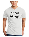 I Like Rooster & Cat Silhouette Adult V-Neck T-shirt by TooLoud-Mens V-Neck T-Shirt-TooLoud-White-Small-Davson Sales