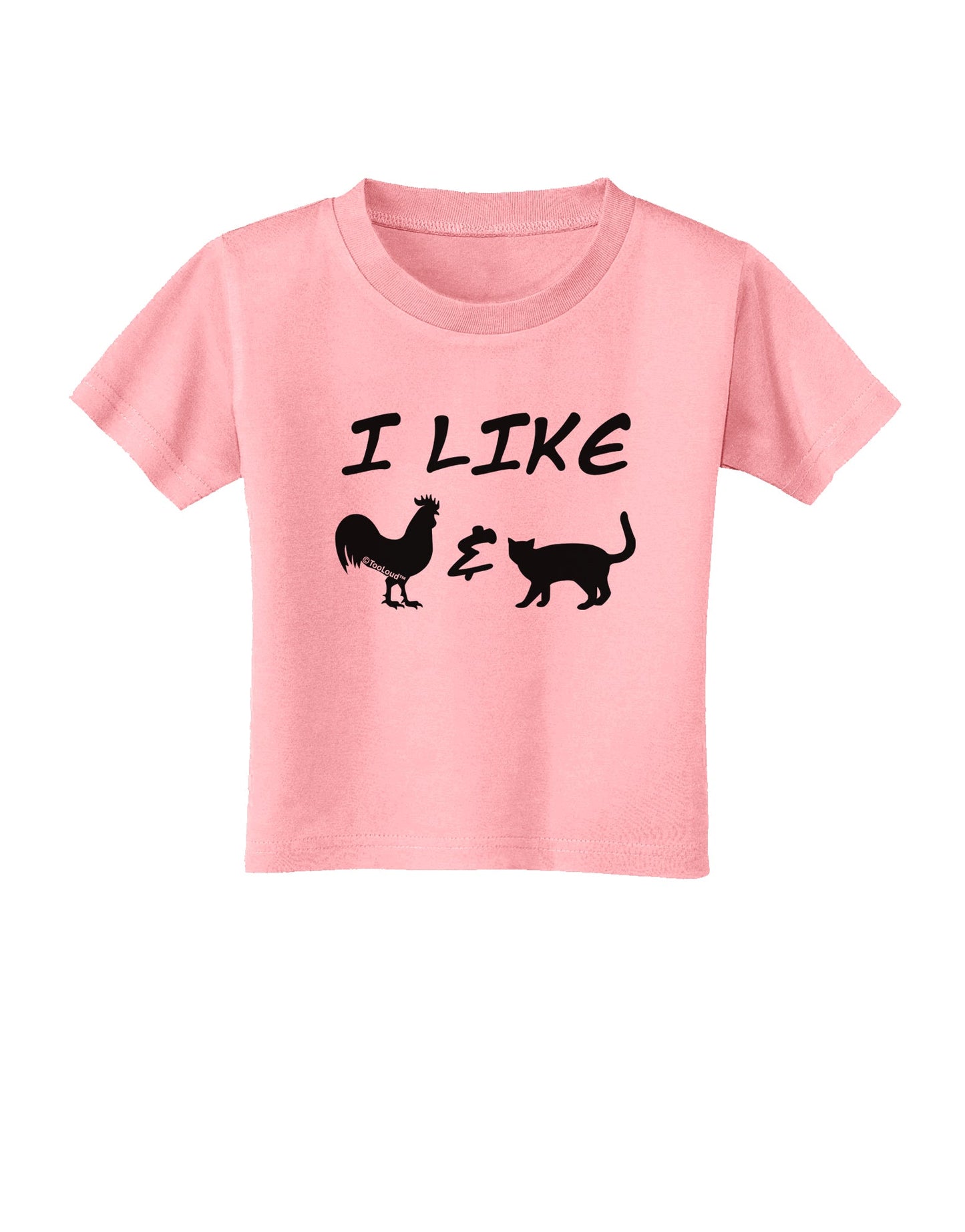 I Like Rooster & Cat Silhouette Toddler T-Shirt by TooLoud-Toddler T-Shirt-TooLoud-Candy-Pink-2T-Davson Sales