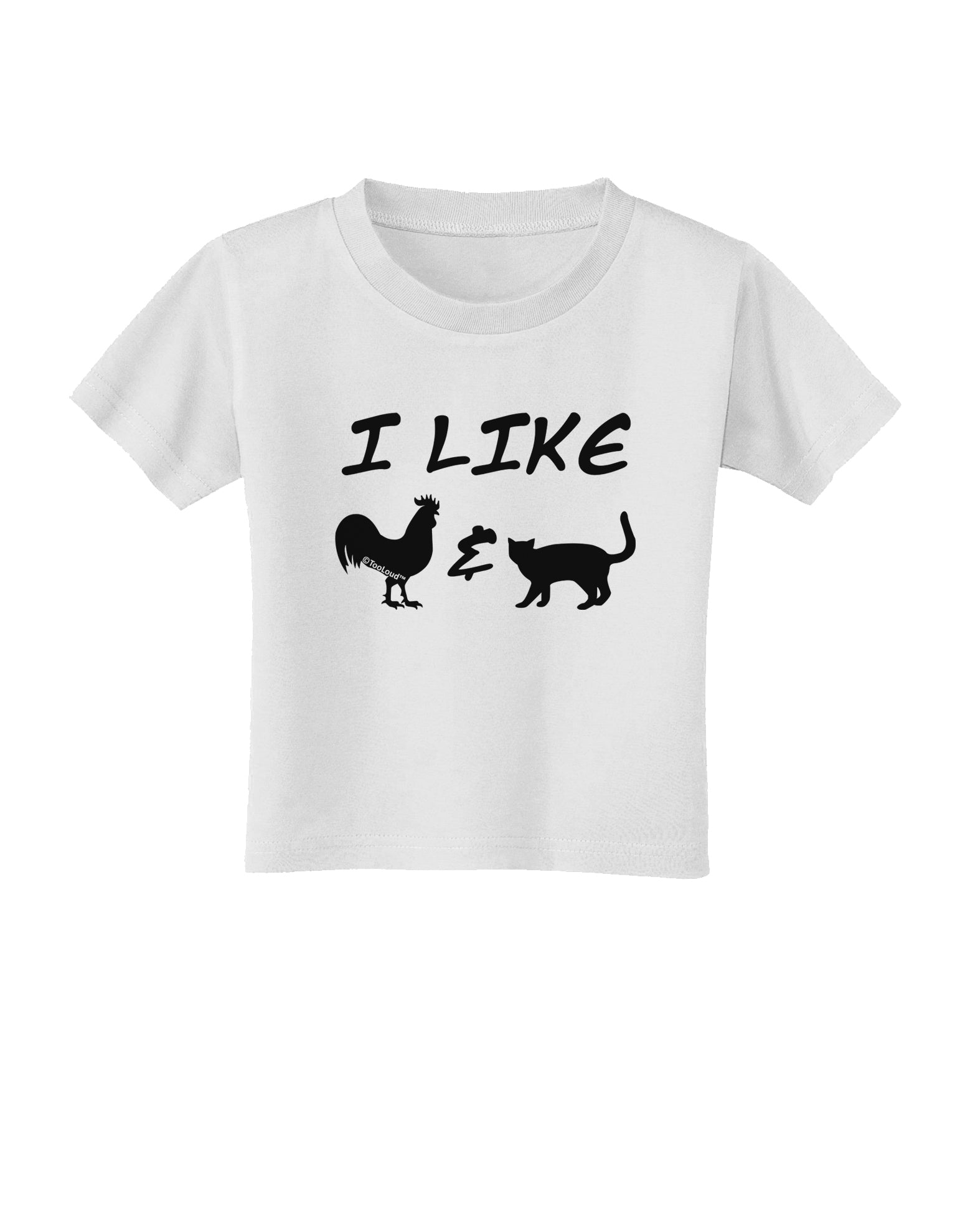I Like Rooster & Cat Silhouette Toddler T-Shirt by TooLoud-Toddler T-Shirt-TooLoud-White-2T-Davson Sales
