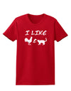 I Like Rooster & Cat Silhouette Womens Dark T-Shirt by TooLoud-Womens T-Shirt-TooLoud-Red-X-Small-Davson Sales