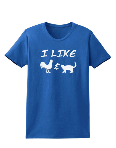 I Like Rooster & Cat Silhouette Womens Dark T-Shirt by TooLoud-Womens T-Shirt-TooLoud-Royal-Blue-X-Small-Davson Sales