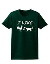 I Like Rooster & Cat Silhouette Womens Dark T-Shirt by TooLoud-Womens T-Shirt-TooLoud-Forest-Green-Small-Davson Sales