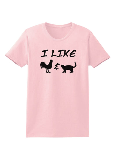 I Like Rooster & Cat Silhouette Womens T-Shirt by TooLoud-Womens T-Shirt-TooLoud-PalePink-X-Small-Davson Sales