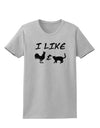 I Like Rooster & Cat Silhouette Womens T-Shirt by TooLoud-Womens T-Shirt-TooLoud-AshGray-X-Small-Davson Sales