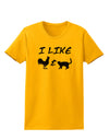 I Like Rooster & Cat Silhouette Womens T-Shirt by TooLoud-Womens T-Shirt-TooLoud-Gold-X-Small-Davson Sales