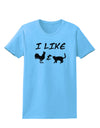 I Like Rooster & Cat Silhouette Womens T-Shirt by TooLoud-Womens T-Shirt-TooLoud-Aquatic-Blue-X-Small-Davson Sales