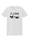 I Like Rooster & Cat Silhouette Womens T-Shirt by TooLoud-Womens T-Shirt-TooLoud-White-X-Small-Davson Sales