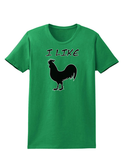 I Like Rooster Silhouette - Funny Womens Dark T-Shirt by TooLoud-Womens T-Shirt-TooLoud-Kelly-Green-X-Small-Davson Sales