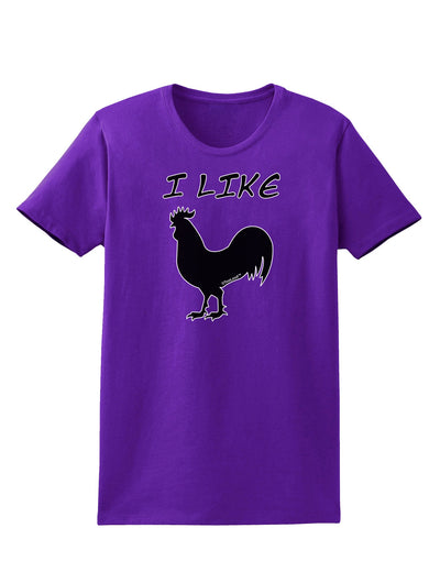 I Like Rooster Silhouette - Funny Womens Dark T-Shirt by TooLoud-Womens T-Shirt-TooLoud-Purple-X-Small-Davson Sales