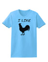 I Like Rooster Silhouette - Funny Womens T-Shirt by TooLoud-Womens T-Shirt-TooLoud-Aquatic-Blue-X-Small-Davson Sales