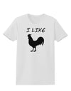 I Like Rooster Silhouette - Funny Womens T-Shirt by TooLoud-Womens T-Shirt-TooLoud-White-X-Small-Davson Sales