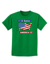 I Love America Childrens Dark T-Shirt-Childrens T-Shirt-TooLoud-Kelly-Green-X-Small-Davson Sales