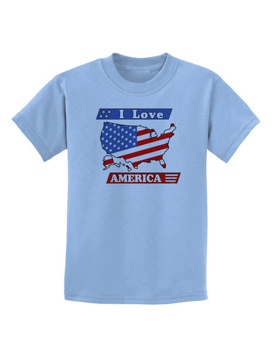 I Love America Childrens T-Shirt-Childrens T-Shirt-TooLoud-Light-Blue-X-Small-Davson Sales