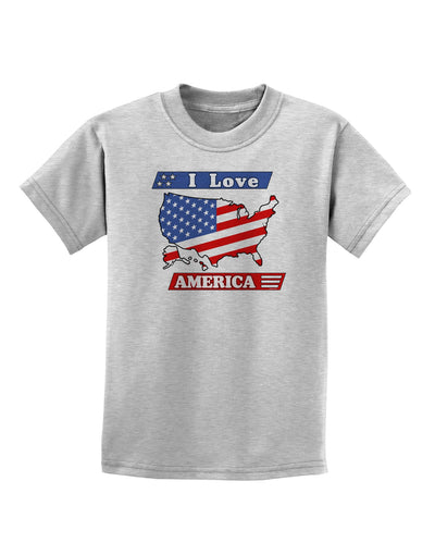 I Love America Childrens T-Shirt-Childrens T-Shirt-TooLoud-AshGray-X-Small-Davson Sales