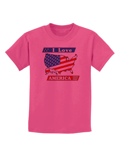 I Love America Childrens T-Shirt-Childrens T-Shirt-TooLoud-Sangria-X-Small-Davson Sales