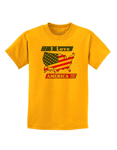 I Love America Childrens T-Shirt-Childrens T-Shirt-TooLoud-Gold-X-Small-Davson Sales