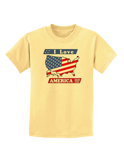 I Love America Childrens T-Shirt-Childrens T-Shirt-TooLoud-Daffodil-Yellow-X-Small-Davson Sales