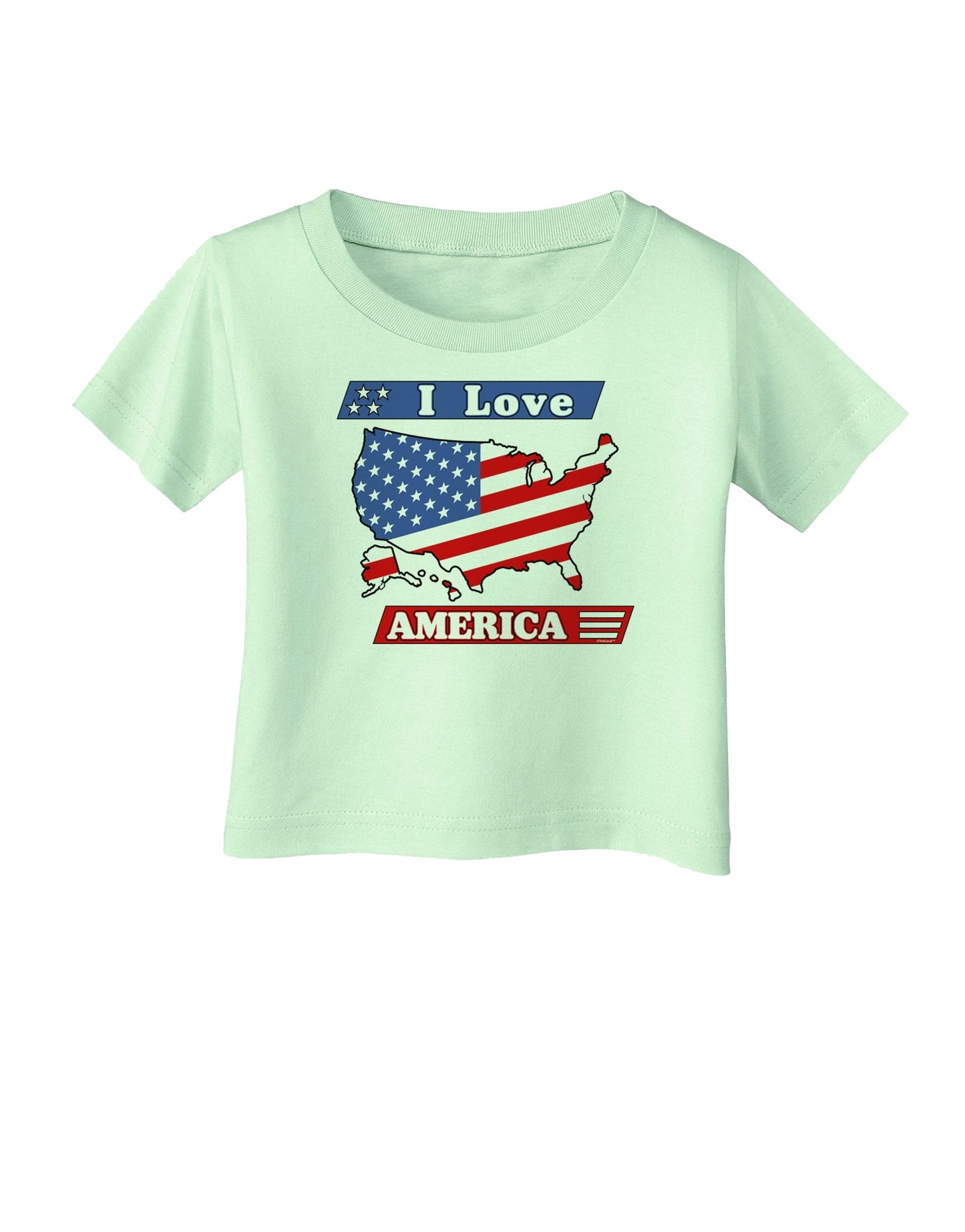 I Love America Infant T-Shirt-Infant T-Shirt-TooLoud-Light-Green-06-Months-Davson Sales