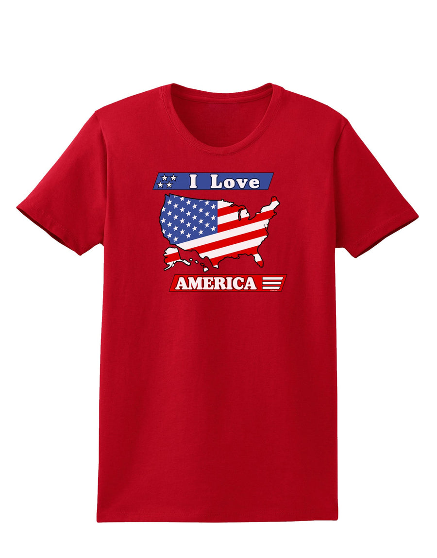 I Love America Womens Dark T-Shirt-TooLoud-Black-X-Small-Davson Sales