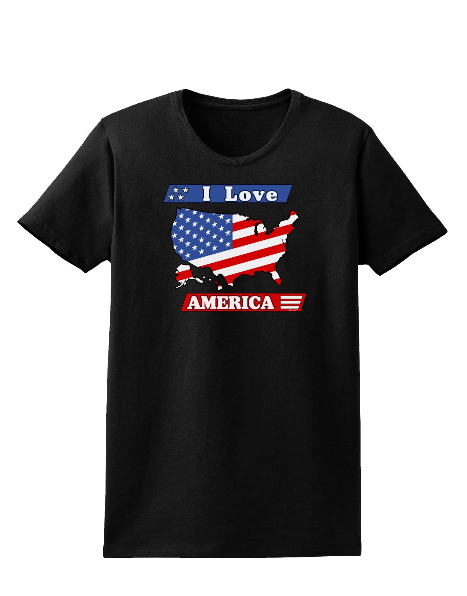 I Love America Womens Dark T-Shirt-TooLoud-Black-X-Small-Davson Sales