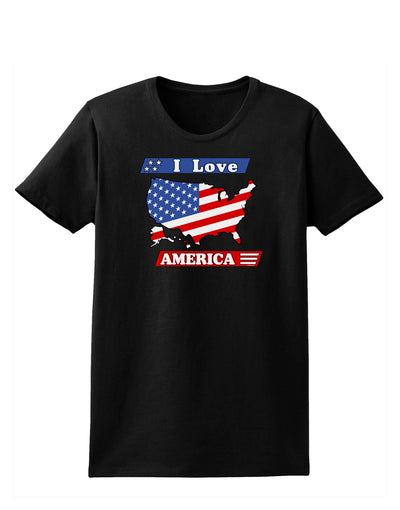 I Love America Womens Dark T-Shirt-TooLoud-Black-X-Small-Davson Sales