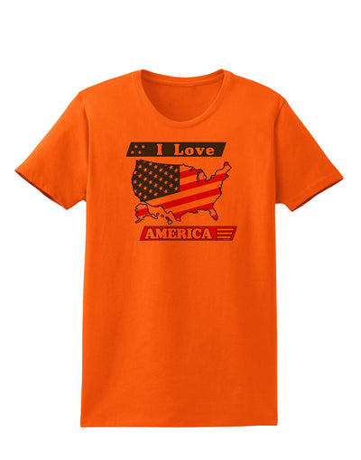 I Love America Womens T-Shirt-Womens T-Shirt-TooLoud-Orange-X-Small-Davson Sales