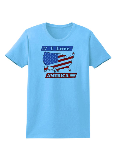 I Love America Womens T-Shirt-Womens T-Shirt-TooLoud-Aquatic-Blue-X-Small-Davson Sales