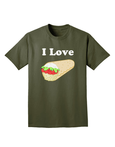 I Love Burritos - Funny Food Adult Dark T-Shirt-Mens T-Shirt-TooLoud-Military-Green-Small-Davson Sales