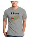 I Love Burritos - Funny Food Adult V-Neck T-shirt-Mens V-Neck T-Shirt-TooLoud-HeatherGray-Small-Davson Sales