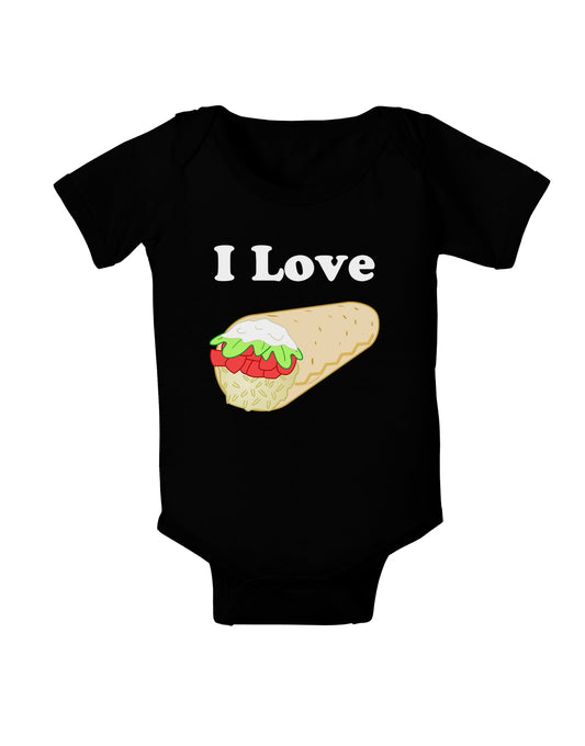 I Love Burritos - Funny Food Baby Romper Bodysuit Dark-Baby Romper-TooLoud-Black-06-Months-Davson Sales