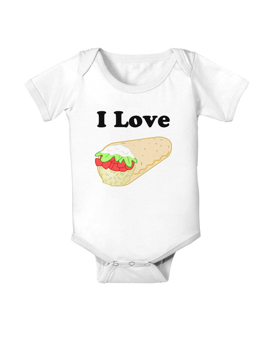 I Love Burritos - Funny Food Baby Romper Bodysuit-Baby Romper-TooLoud-White-06-Months-Davson Sales