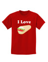 I Love Burritos - Funny Food Childrens Dark T-Shirt-Childrens T-Shirt-TooLoud-Red-X-Small-Davson Sales