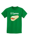 I Love Burritos - Funny Food Childrens Dark T-Shirt-Childrens T-Shirt-TooLoud-Kelly-Green-X-Small-Davson Sales