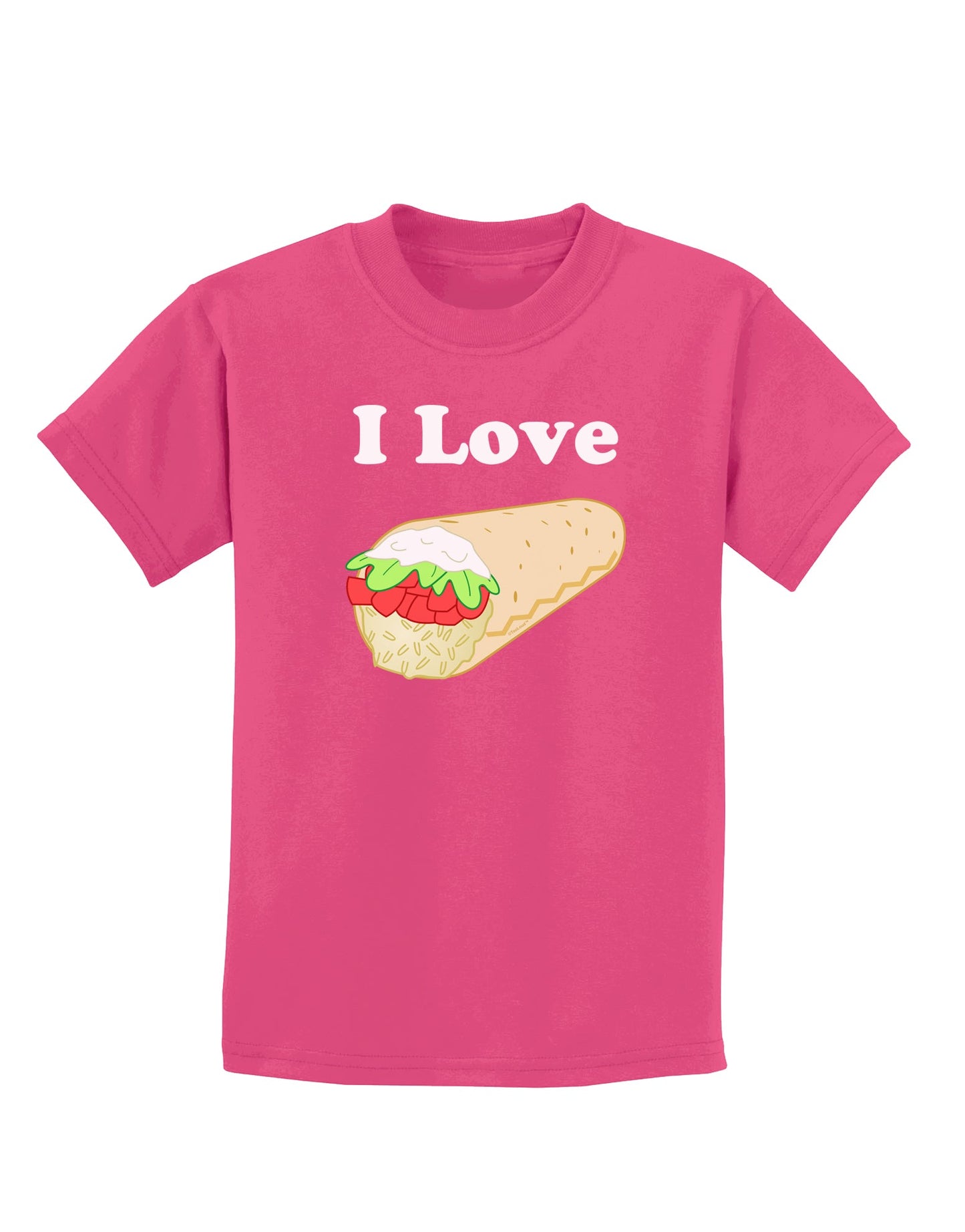I Love Burritos - Funny Food Childrens Dark T-Shirt-Childrens T-Shirt-TooLoud-Sangria-X-Small-Davson Sales