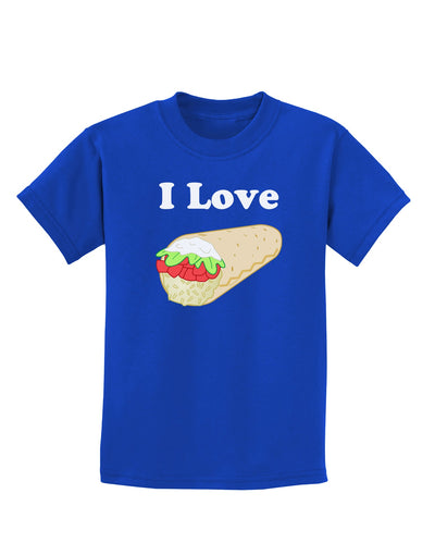 I Love Burritos - Funny Food Childrens Dark T-Shirt-Childrens T-Shirt-TooLoud-Royal-Blue-X-Small-Davson Sales