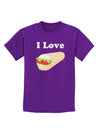 I Love Burritos - Funny Food Childrens Dark T-Shirt-Childrens T-Shirt-TooLoud-Purple-X-Small-Davson Sales