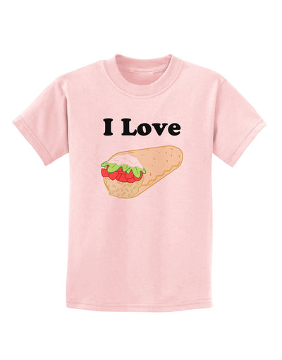 I Love Burritos - Funny Food Childrens T-Shirt-Childrens T-Shirt-TooLoud-PalePink-X-Small-Davson Sales