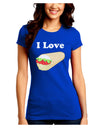 I Love Burritos - Funny Food Juniors Crew Dark T-Shirt-T-Shirts Juniors Tops-TooLoud-Royal-Blue-Juniors Fitted Small-Davson Sales